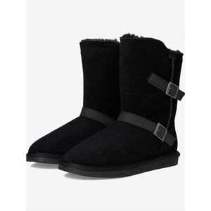 BearPaw Valerie Faux Shearling Lines Boots- Black